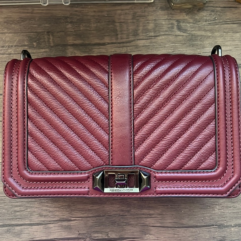 Rebecca minkoff chevron quilted love crossbody